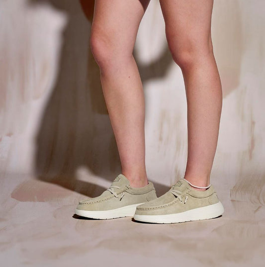 HEYDUDE Wendy Comf Suede - Stone Grey/Silver Birch