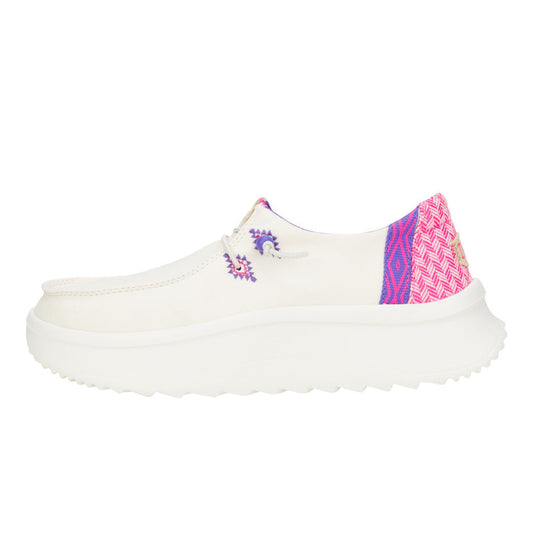 HEYDUDE Wendy Peak Chambray Woven - White/Pink