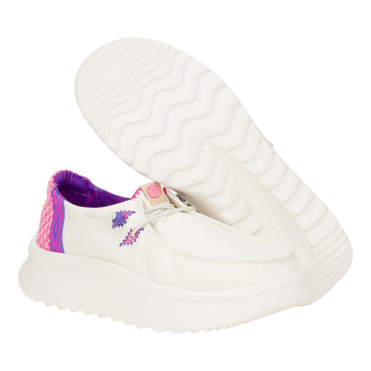 HEYDUDE Wendy Peak Chambray Woven - White/Pink