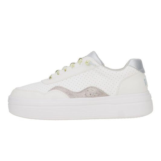 HEYDUDE Hudson Lift Sport Shimmer - White/Dawn Blue