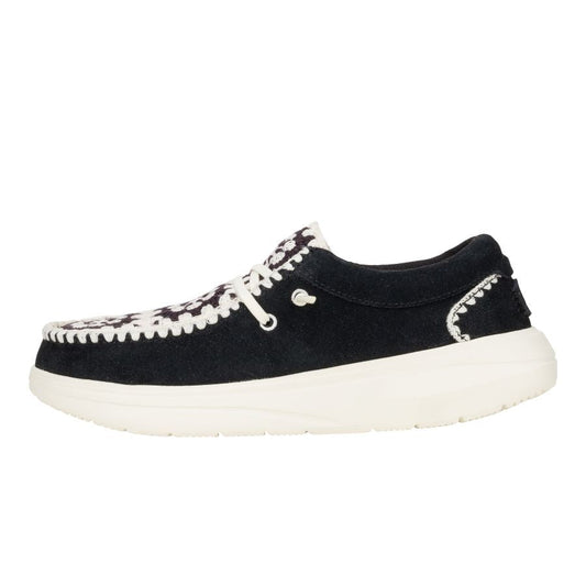 HEYDUDE Wendy Comf Suede Crochet - Black/Multi