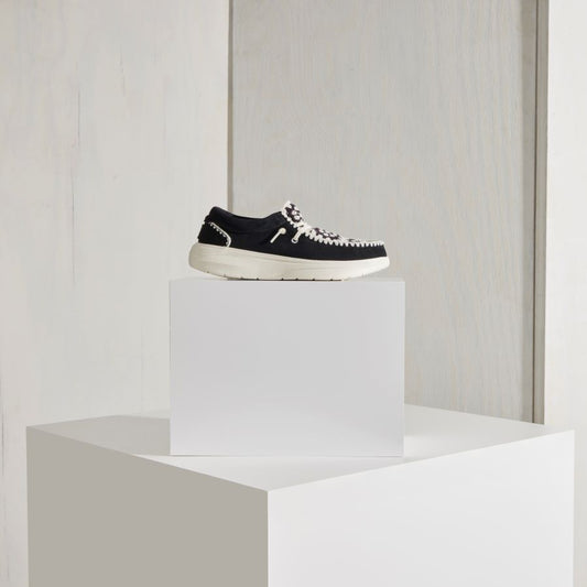 HEYDUDE Wendy Comf Suede Crochet - Black/Multi